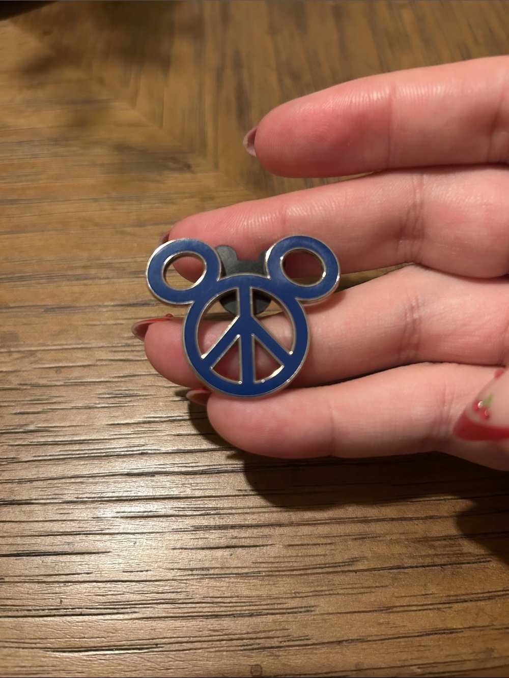 Disney Blue Peace Sign Mickey Trading Pin